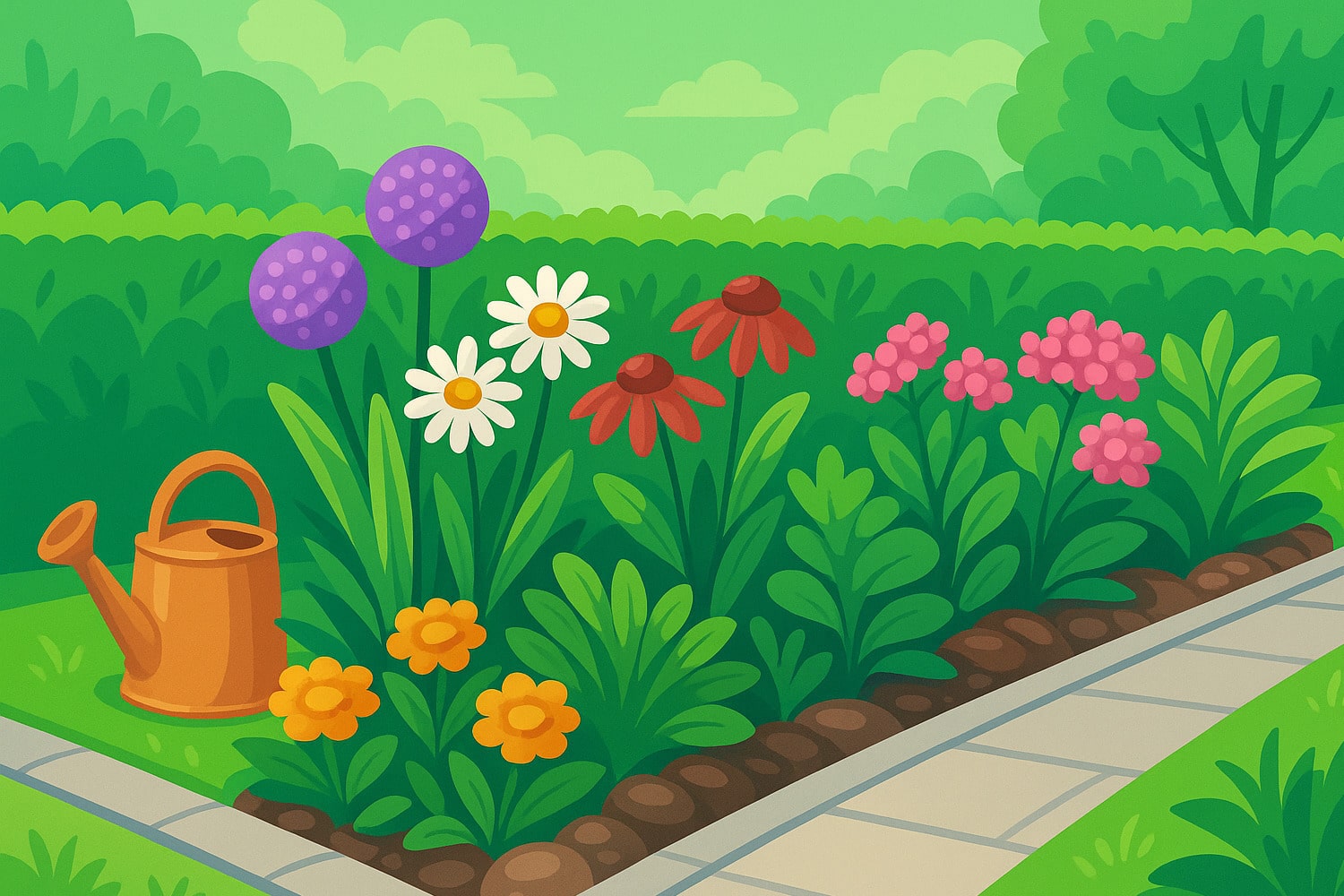 Как оформить клумбу вдоль дорожки - Вектор Казахстана 1