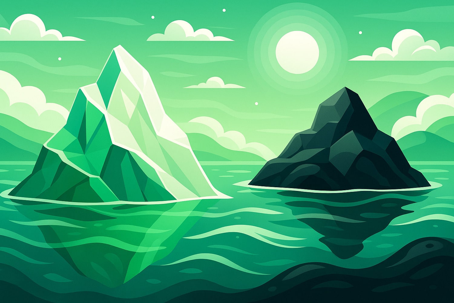 Неліктен кейде айсбергтер жасыл немесе қара түсті болады - Вектор Казахстана 1