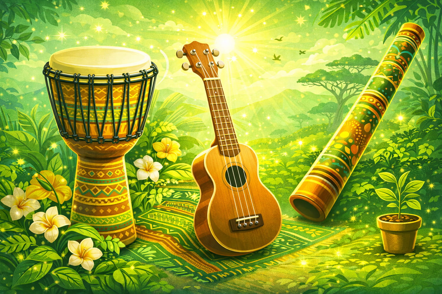 Джембе, укулеле және басқа этно-аспаптарды қалай үйренуге болады - Вектор Казахстана 1