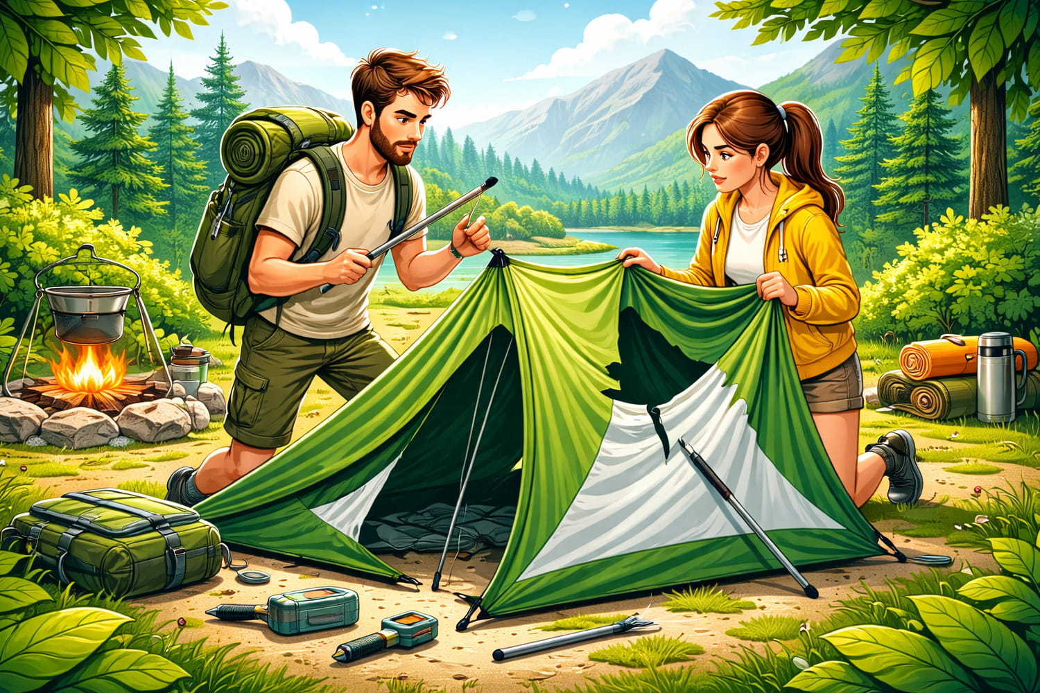 Кемпинг кезінде шатырыңыз бұзылса не істеу керек - Вектор Казахстана 1