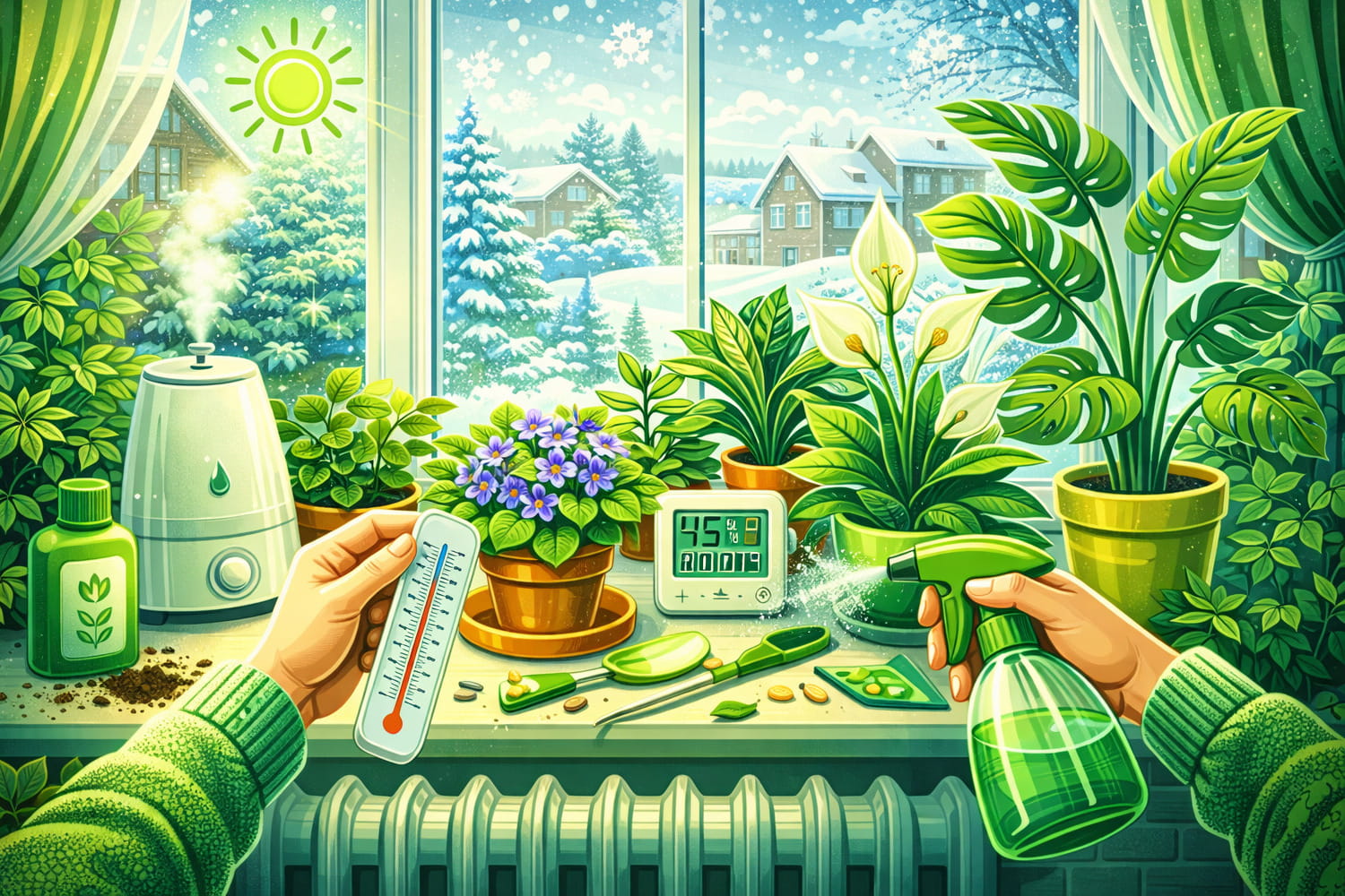 Как правильно ухаживать за комнатными цветами зимой - Вектор Казахстана 1