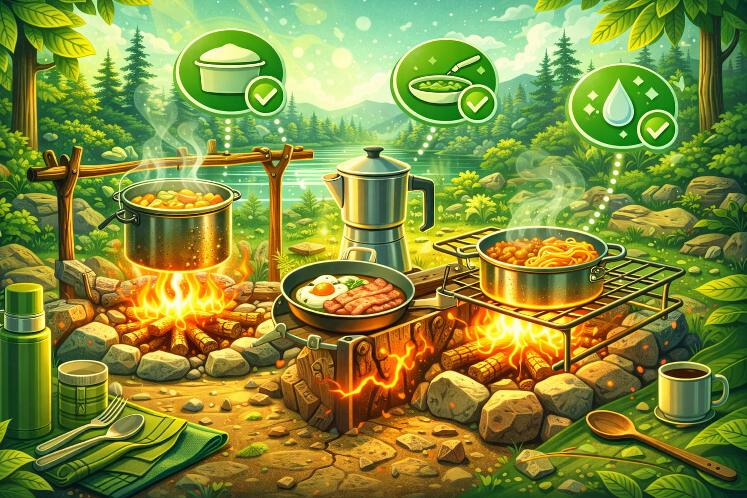 Как правильно разогревать еду на костре - Вектор Казахстана 1