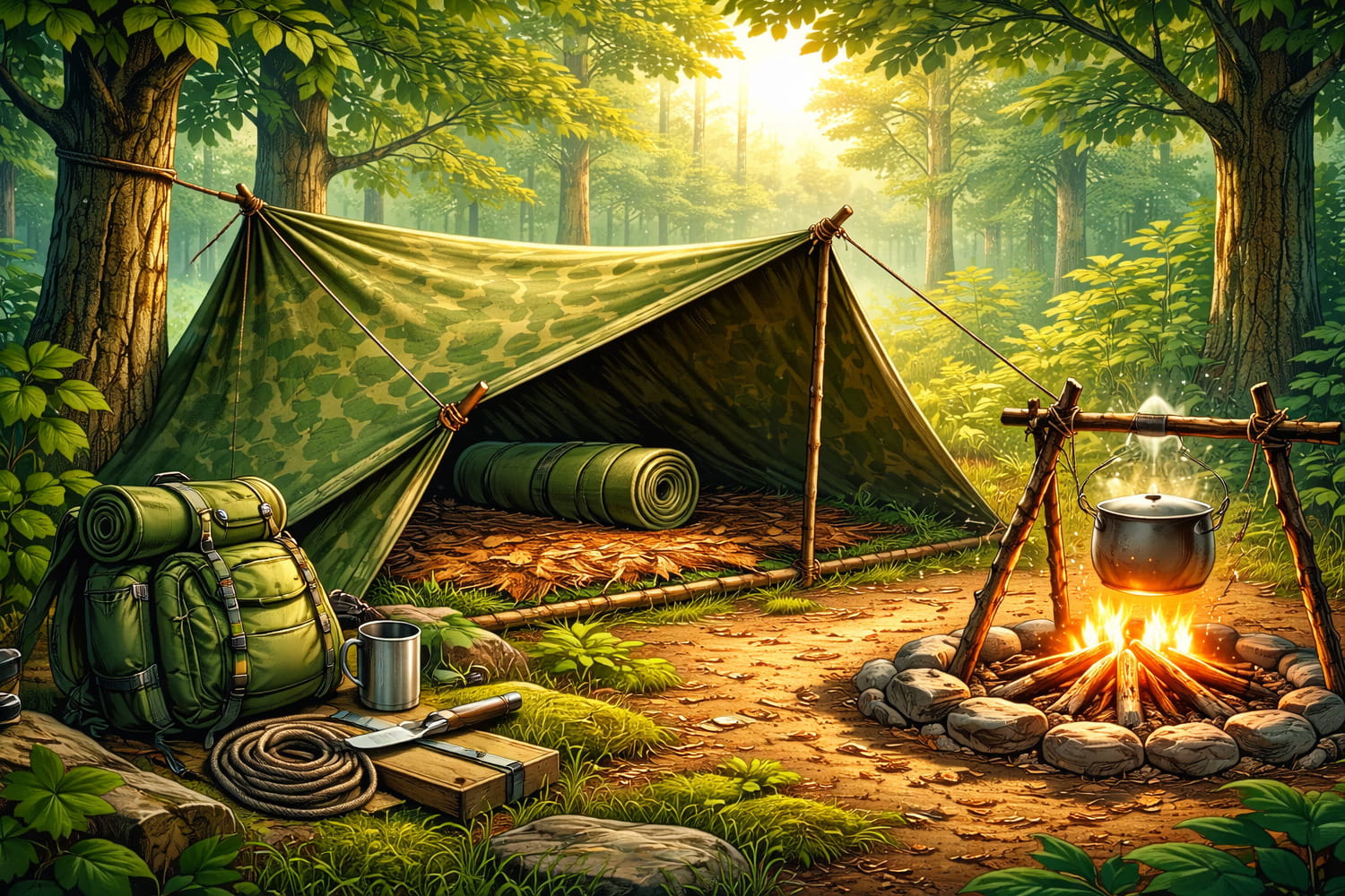 Орманда уақытша баспананы қалай орнатуға болады - Вектор Казахстана 1